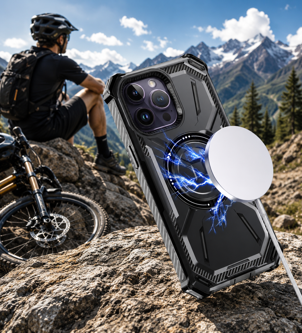 Heavy Duty Magnetic Kickstand Case for iPhone 15 / 14 / 13 / 12 / 11 Series