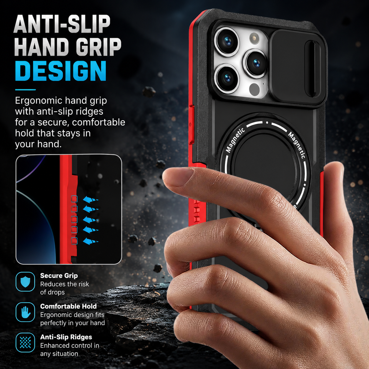 Heavy Duty Magnetic Kickstand Case for iPhone 15/14 Series