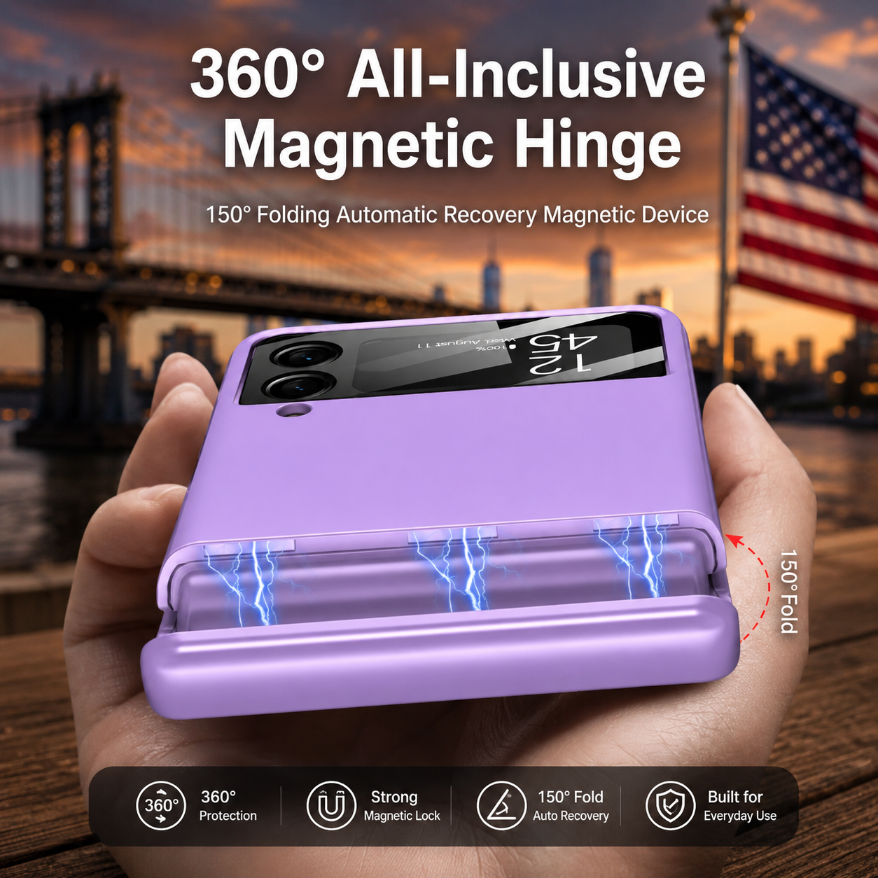 Magnetic Hinge Protection Case for Samsung Galaxy Z Flip 4