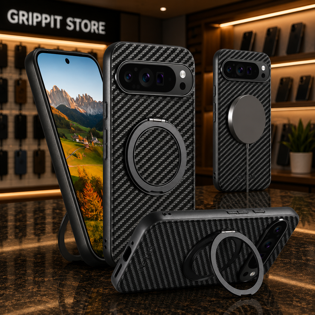 Magnetic Carbon Fiber Kickstand Case for Google Pixel 9/8/7/6 Series