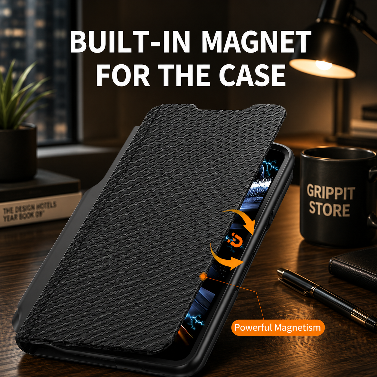 Leather Wallet Case with S Pen Holder for Samsung Galaxy Z Fold 4 / 3