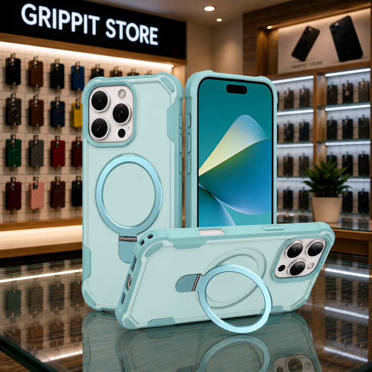 Magnetic Ring Stand Case for iPhone 16e / 16 / 15 / 14 / 13 / 12 / 11 Series