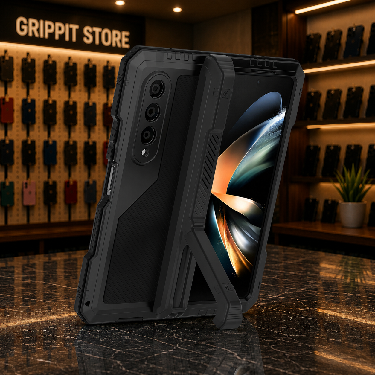 Metal Kickstand Armor Case for Samsung Galaxy Z Fold 4