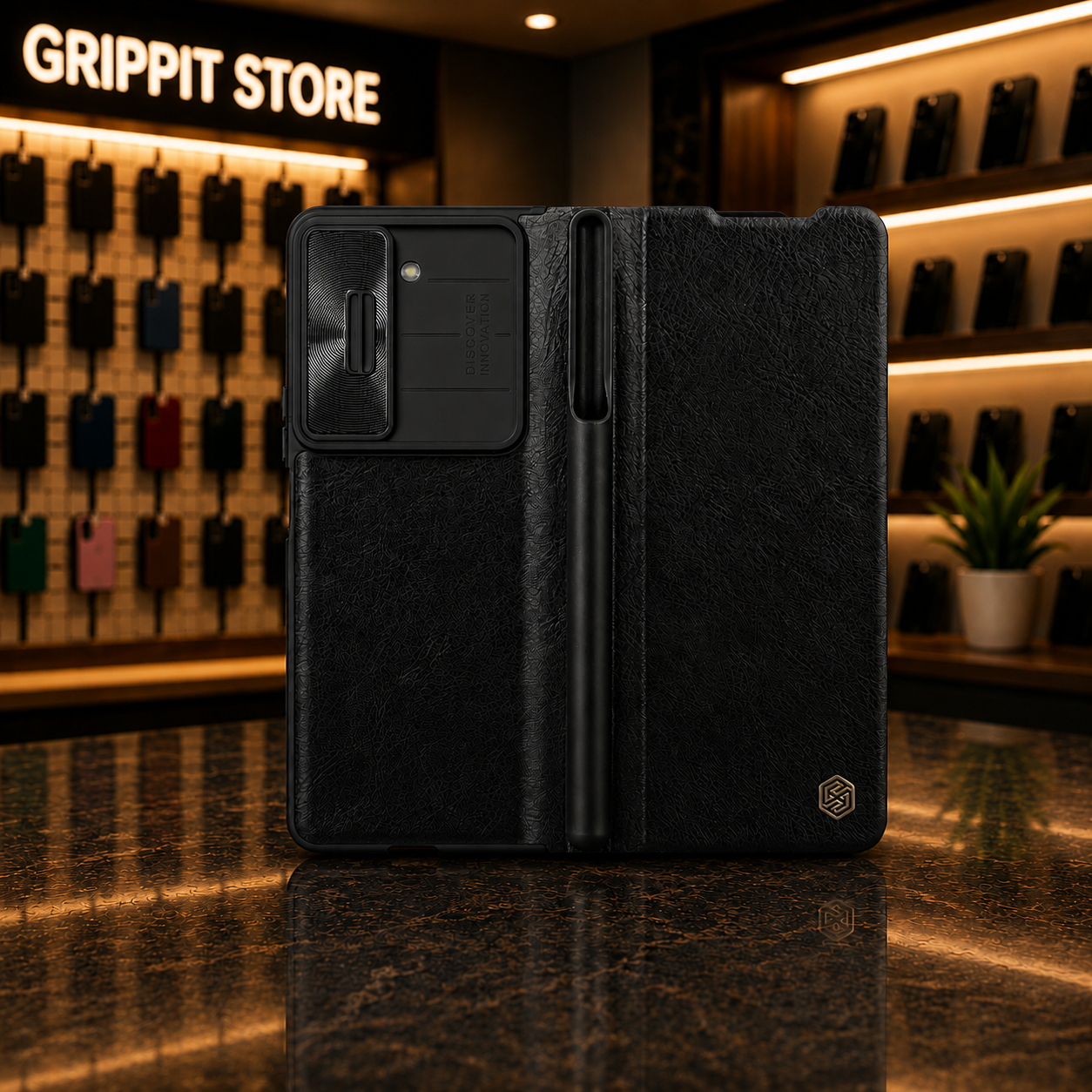 NILLKIN Qin Leather Case for Samsung Galaxy Z Fold 5 with S-Pen Holder