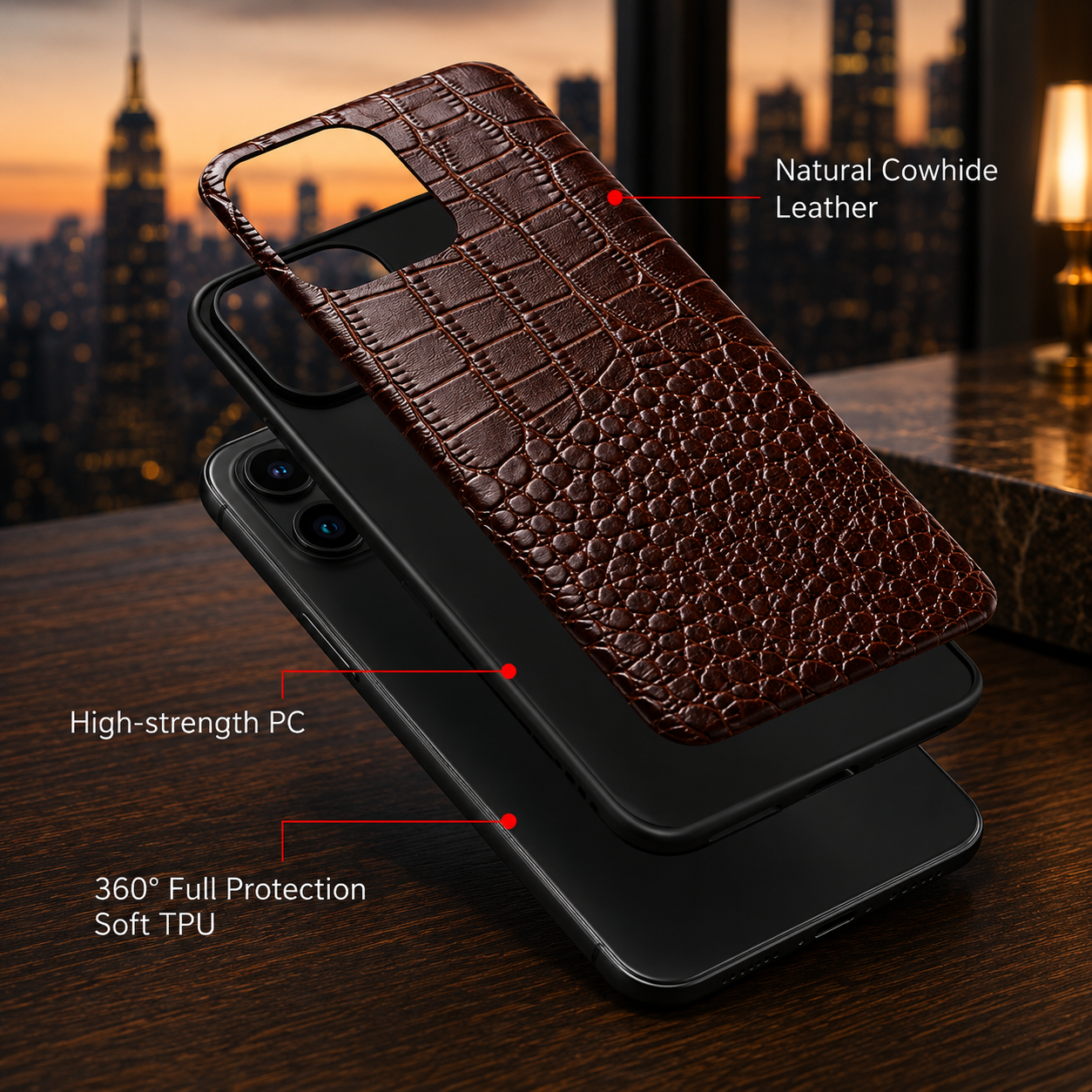 Genuine Leather Case for iPhone 14 / 13 / 12 / 11 Series