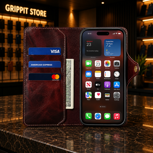 Genuine Leather Wallet Case for Samsung Galaxy S & Note Series