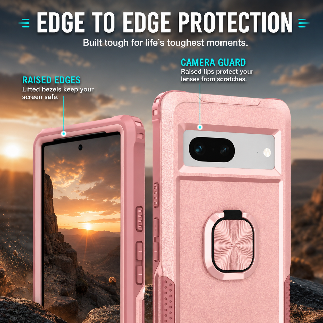 Heavy Duty Ring Kickstand Case for Google Pixel 7/6 Series