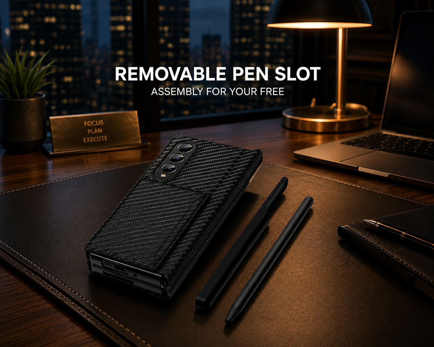 Leather Wallet Case with S Pen Holder for Samsung Galaxy Z Fold 4 / 3