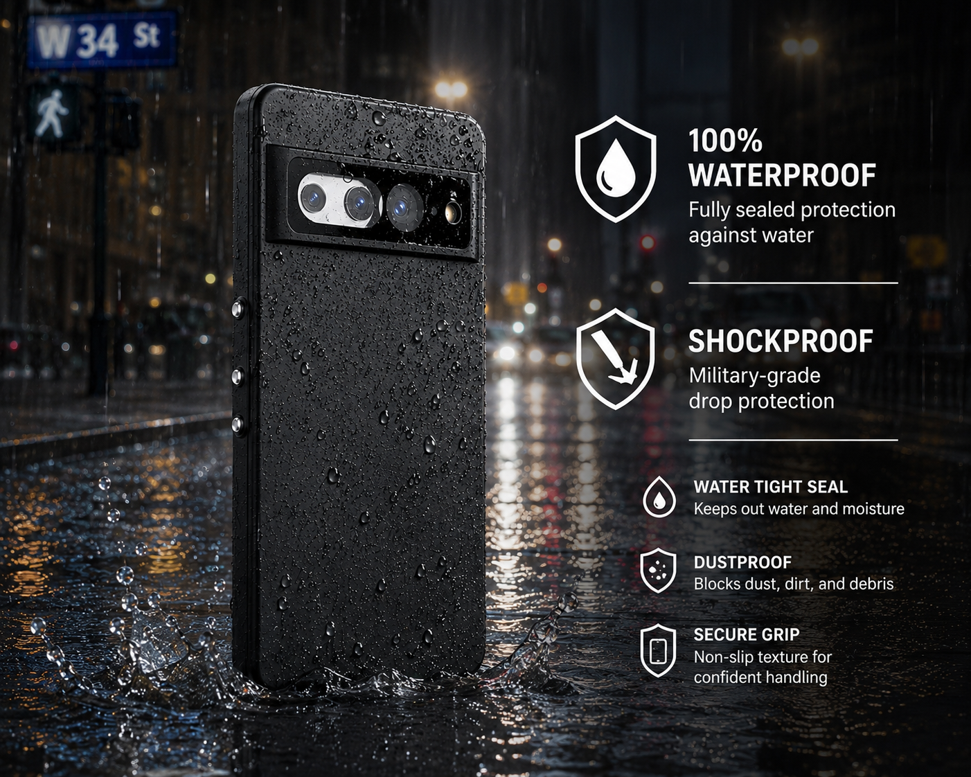 Waterproof Shockproof Case for Google Pixel 7 Pro