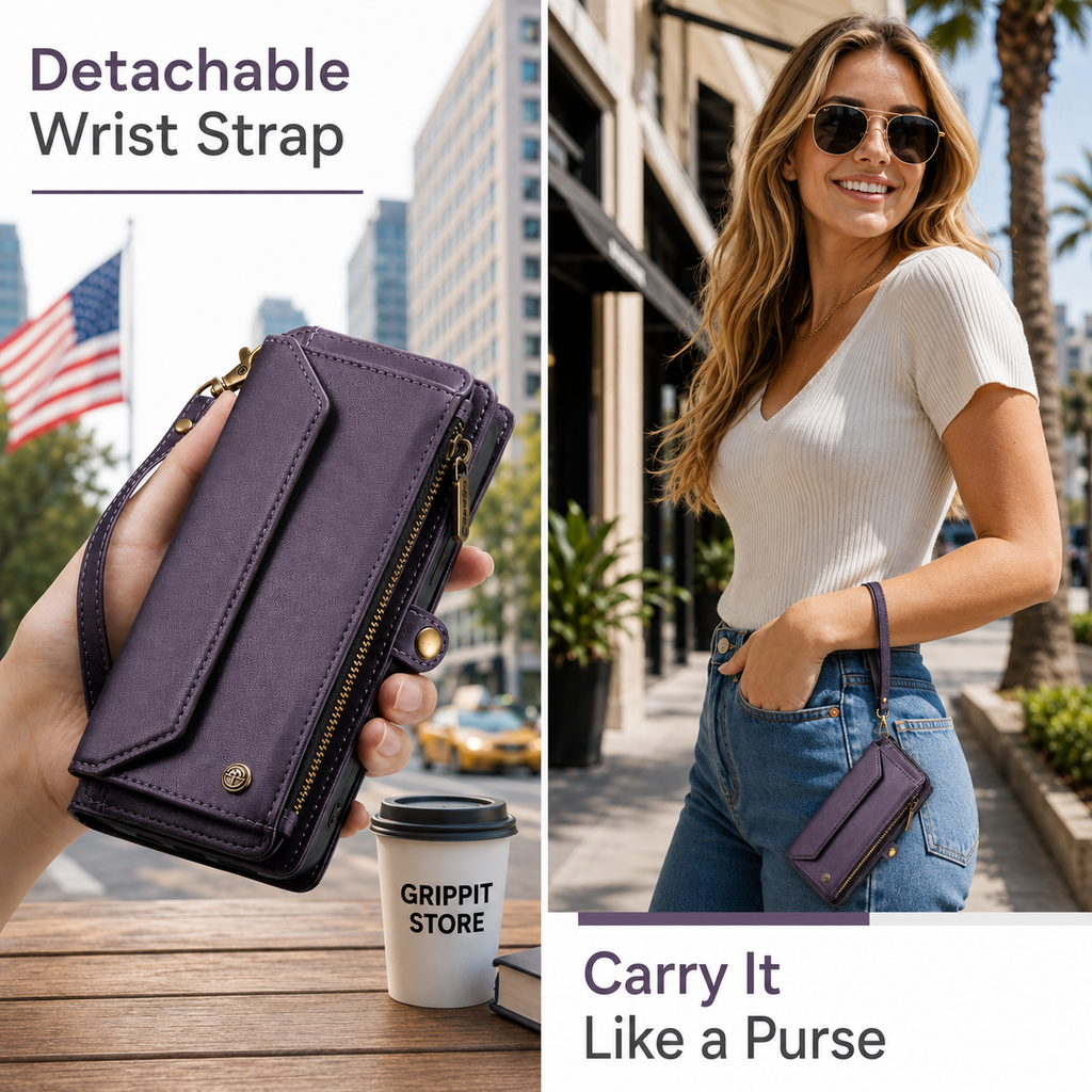 RFID Blocking Crossbody Wallet Case for iPhone 15–11 Series