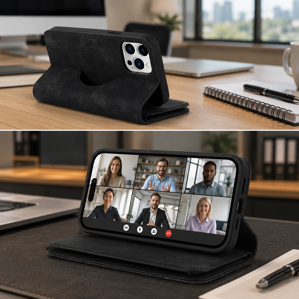 Magnetic Leather Wallet Case for iPhone 15/14 Series