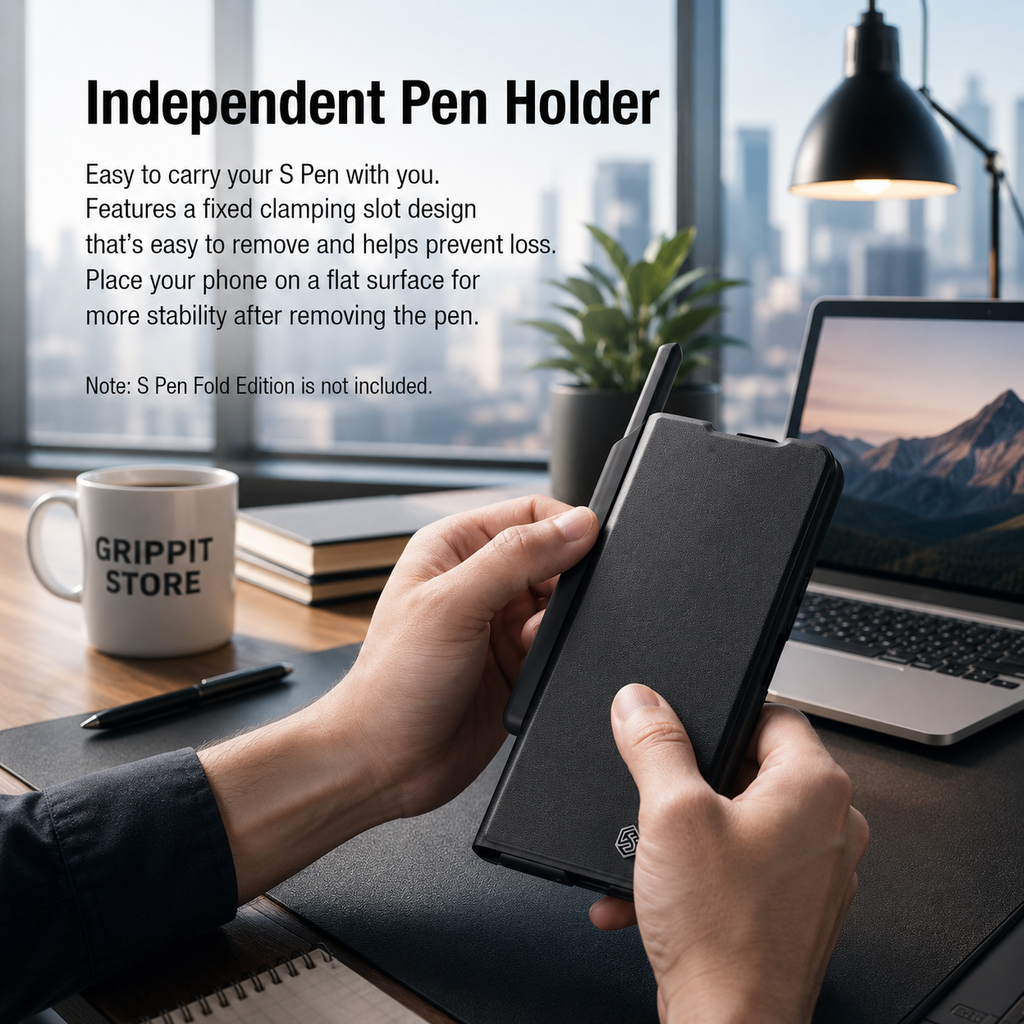 NILLKIN Qin Leather Case for Samsung Galaxy Z Fold 5 with S-Pen Holder
