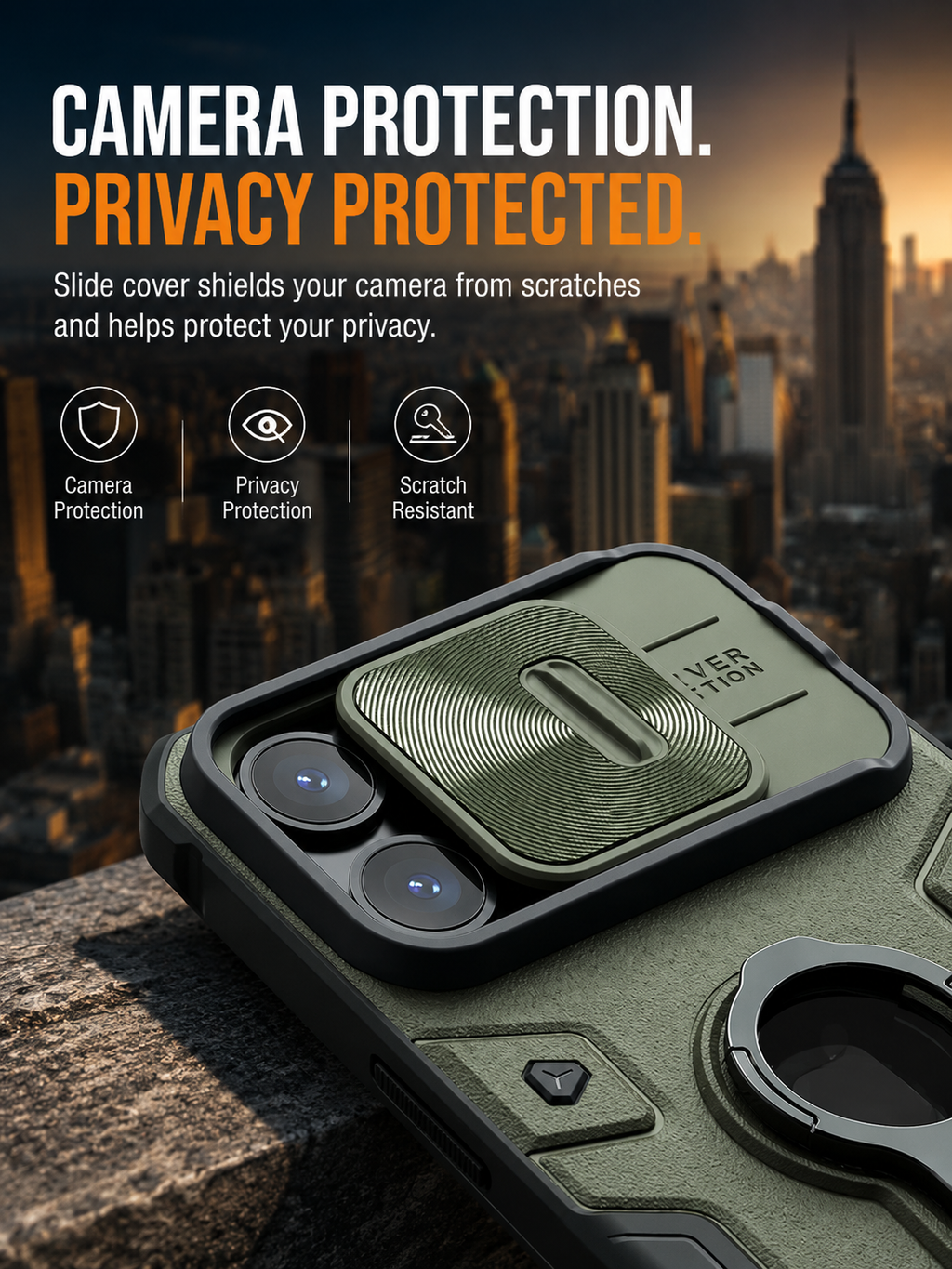 Nillkin Ring Stand Camera Protection Case for iPhone 15 Pro Max / Pro