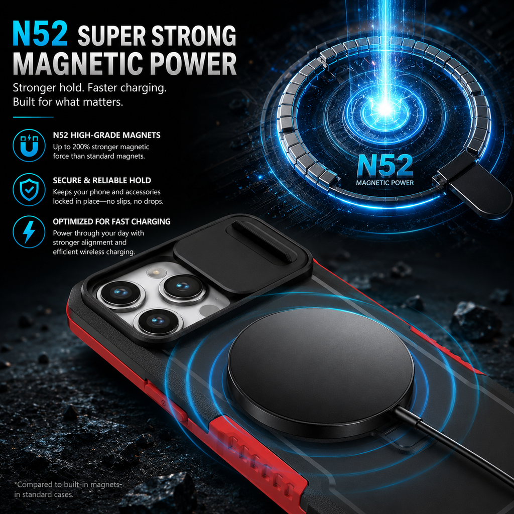 Heavy Duty Magnetic Kickstand Case for iPhone 15/14 Series