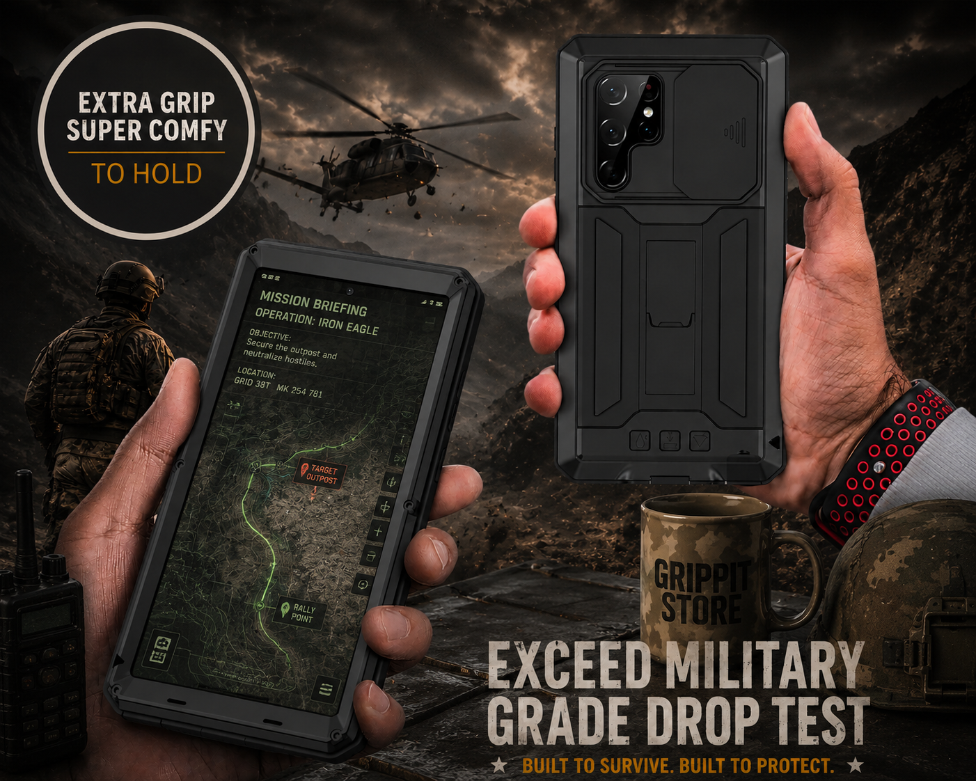 Rugged Military Grade Kickstand Case for Samsung Galaxy S24 / S23 / S22 Series