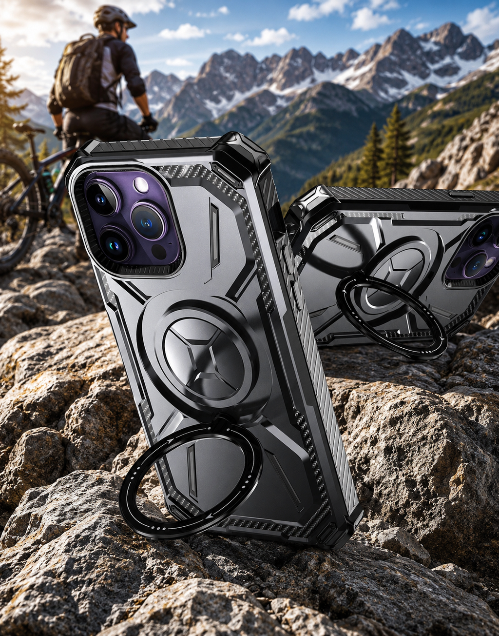 Heavy Duty Magnetic Kickstand Case for iPhone 15 / 14 / 13 / 12 / 11 Series