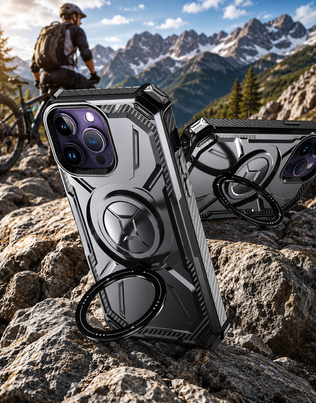 Heavy Duty Magnetic Kickstand Case for iPhone 15 / 14 / 13 / 12 / 11 Series