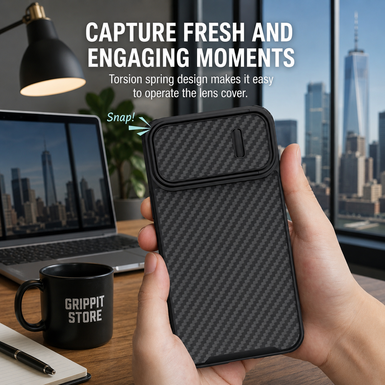 Nillkin Carbon Fiber Slide Camera Case for iPhone 14 Pro Max / Pro
