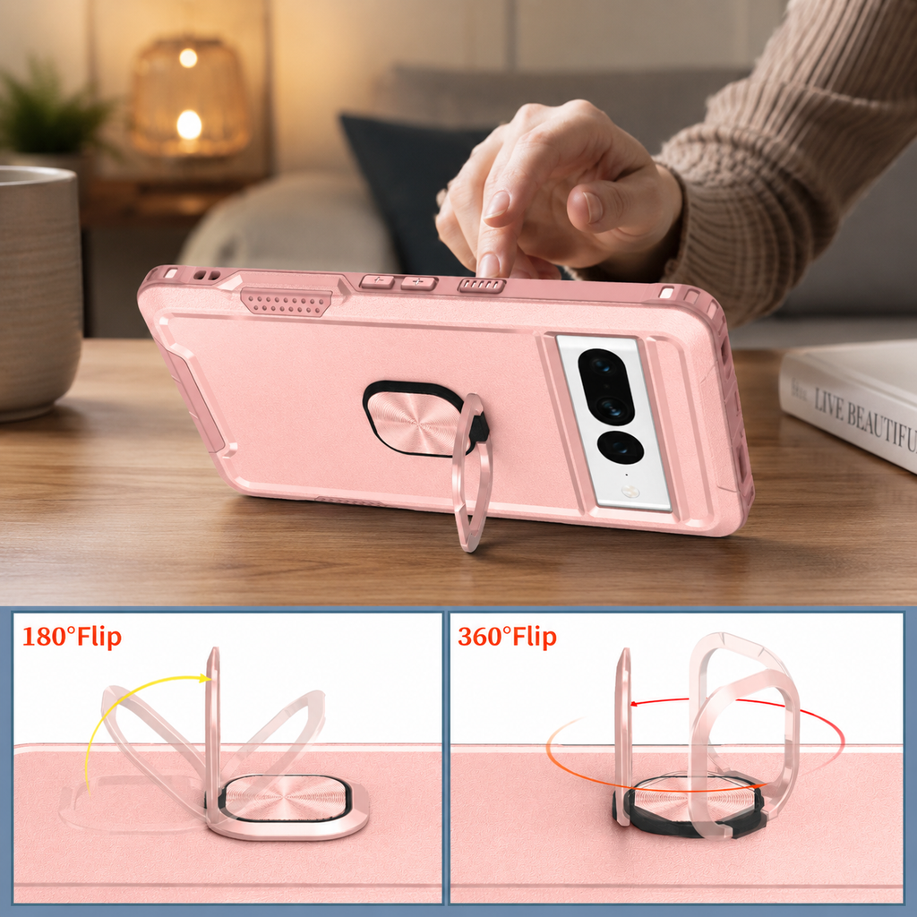 Heavy Duty Ring Kickstand Case for Google Pixel 7/6 Series