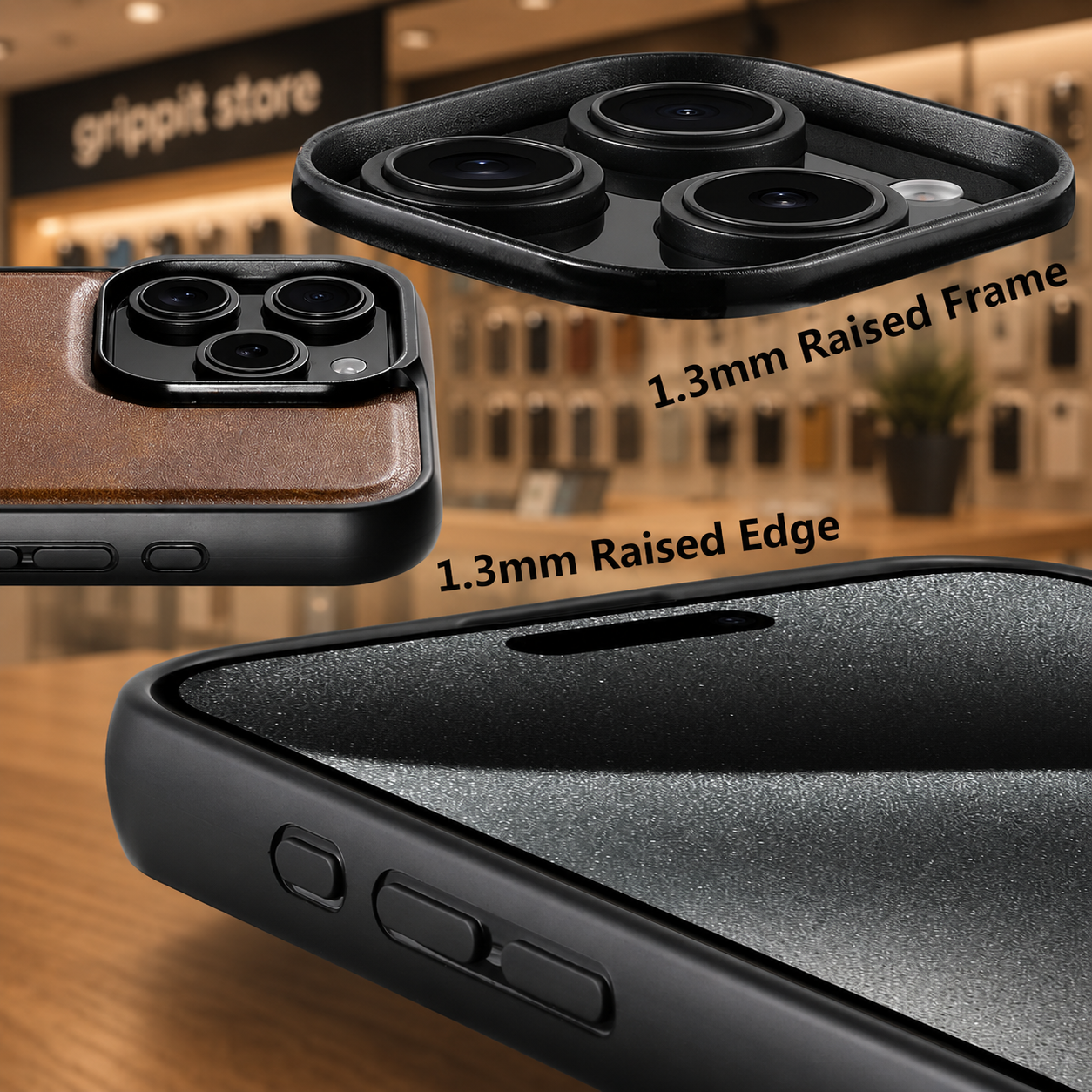 Magnetic Leather Kickstand Case for iPhone 16 / 15 / 14 / 13 / 12 Series