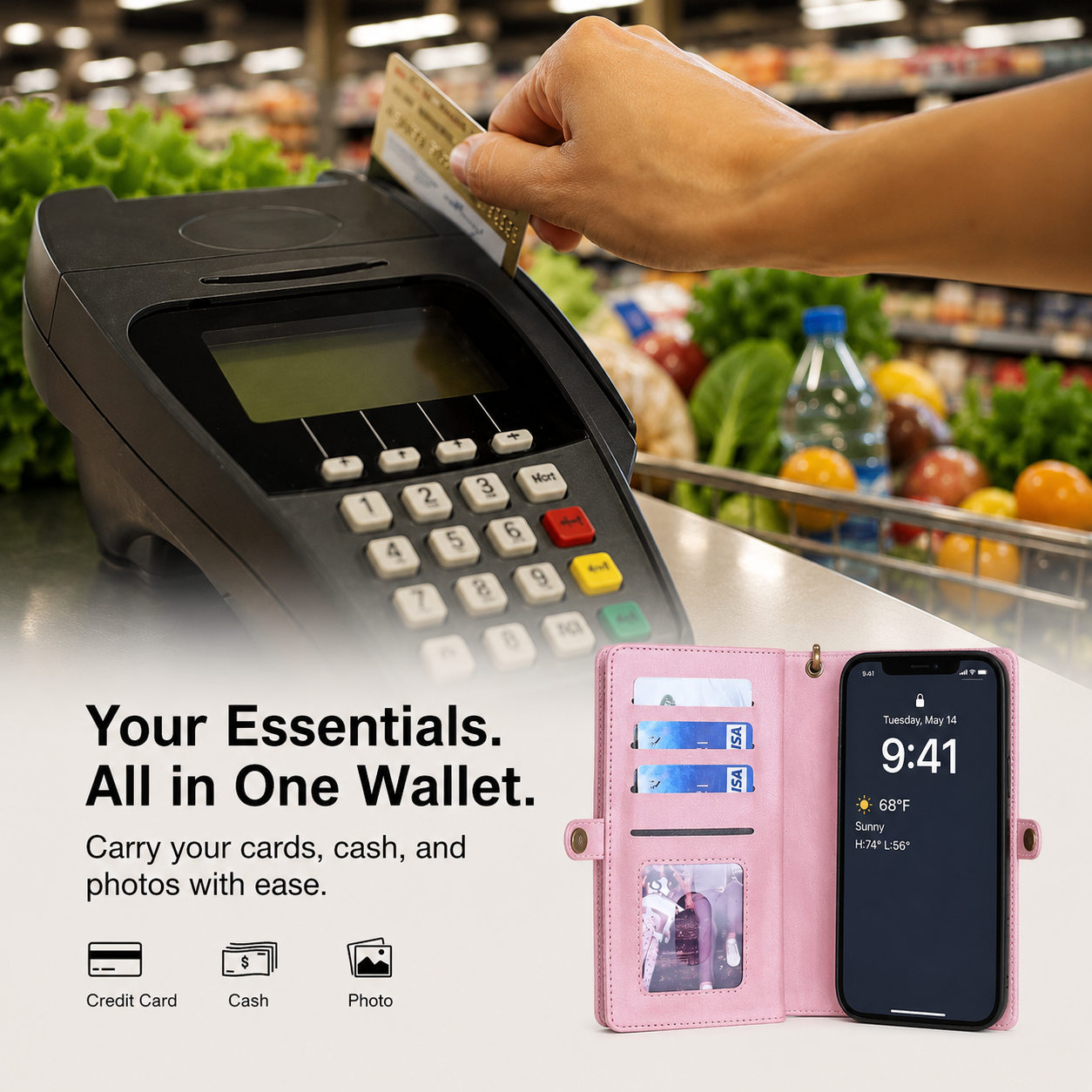 Leather Wallet Case for iPhone 16 / 15 Series