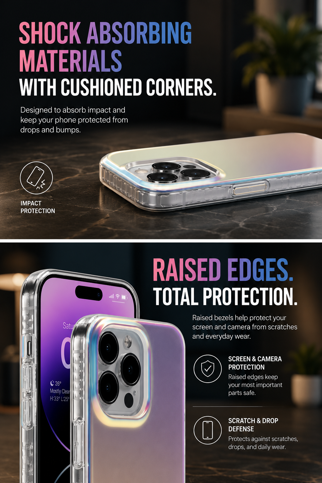 Iridescent Matte Case for iPhone 16 / 15 / 14 / 13 / 12 / 11 Series