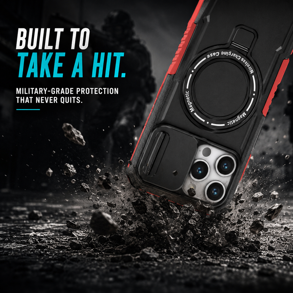 Heavy Duty Magnetic Kickstand Case for iPhone 15/14 Series