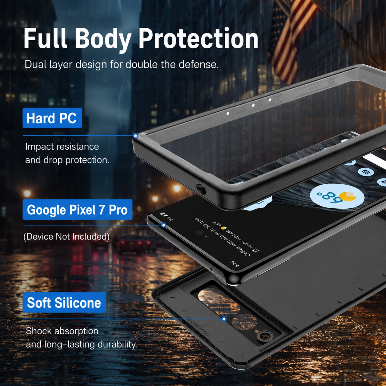 Waterproof Shockproof Case for Google Pixel 7 Pro