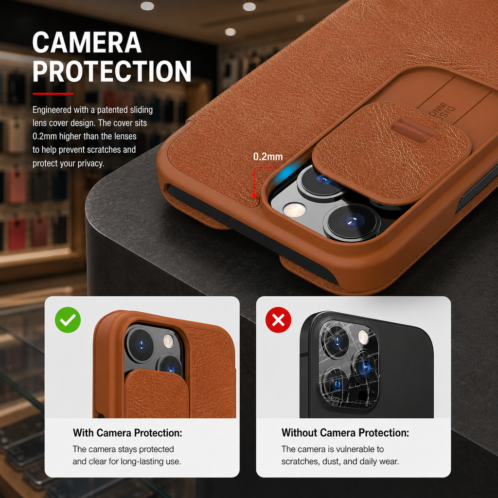 Nillkin Slide Camera Leather Case for iPhone 13 Series