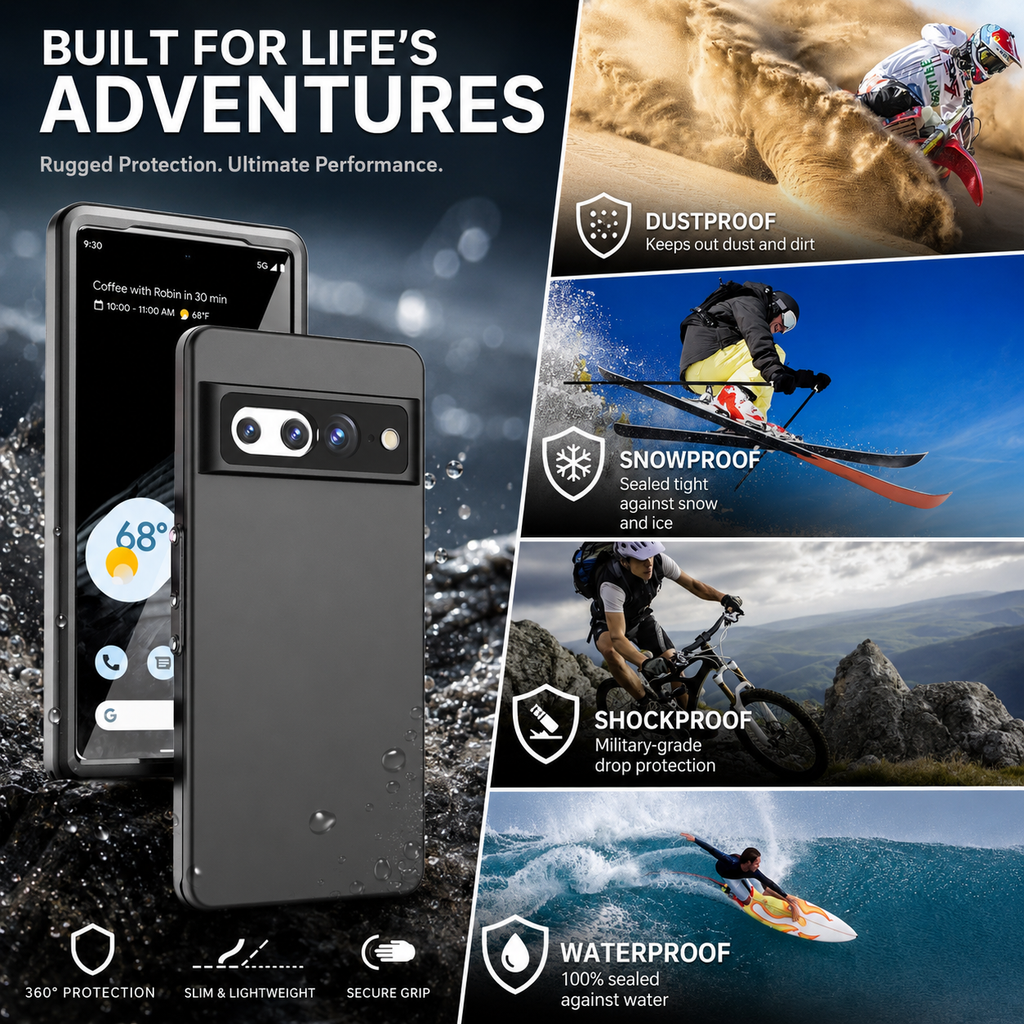 Waterproof Shockproof Case for Google Pixel 7 Pro
