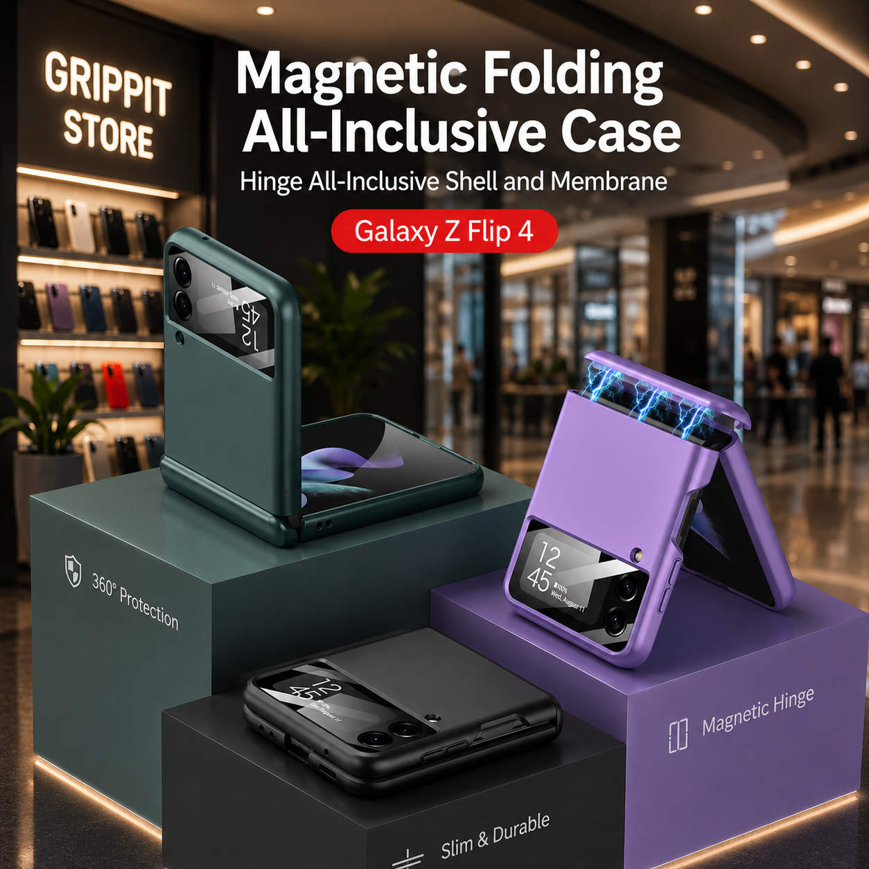 Magnetic Hinge Protection Case for Samsung Galaxy Z Flip 4