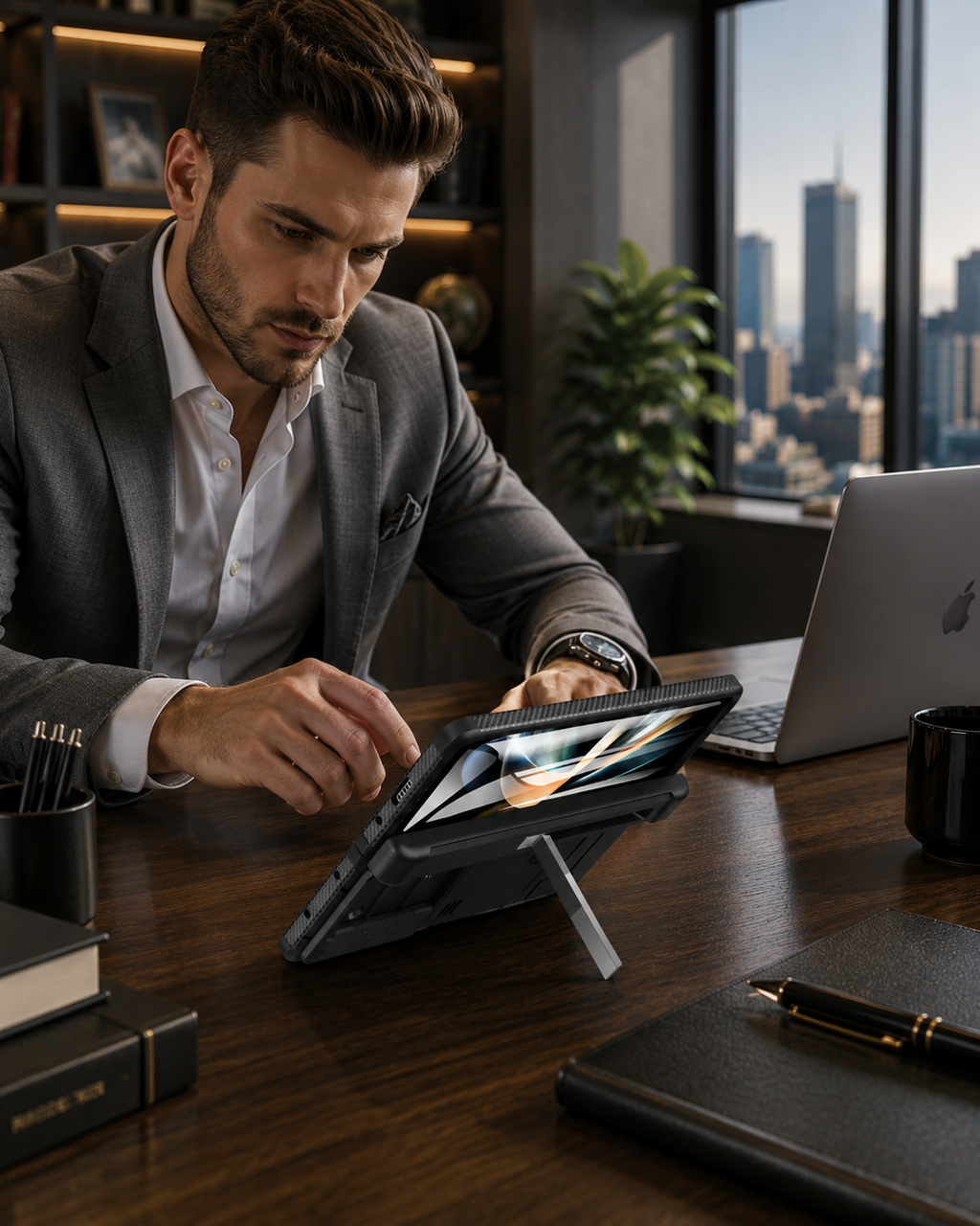 Heavy Duty Rugged Case for Samsung Galaxy Z Fold 5 with S-Pen Holder