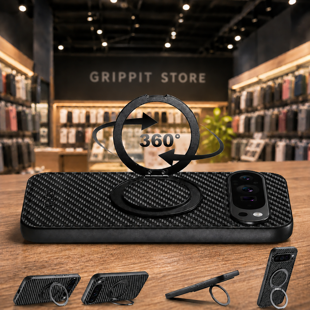 Magnetic Carbon Fiber Kickstand Case for Google Pixel 9/8/7/6 Series