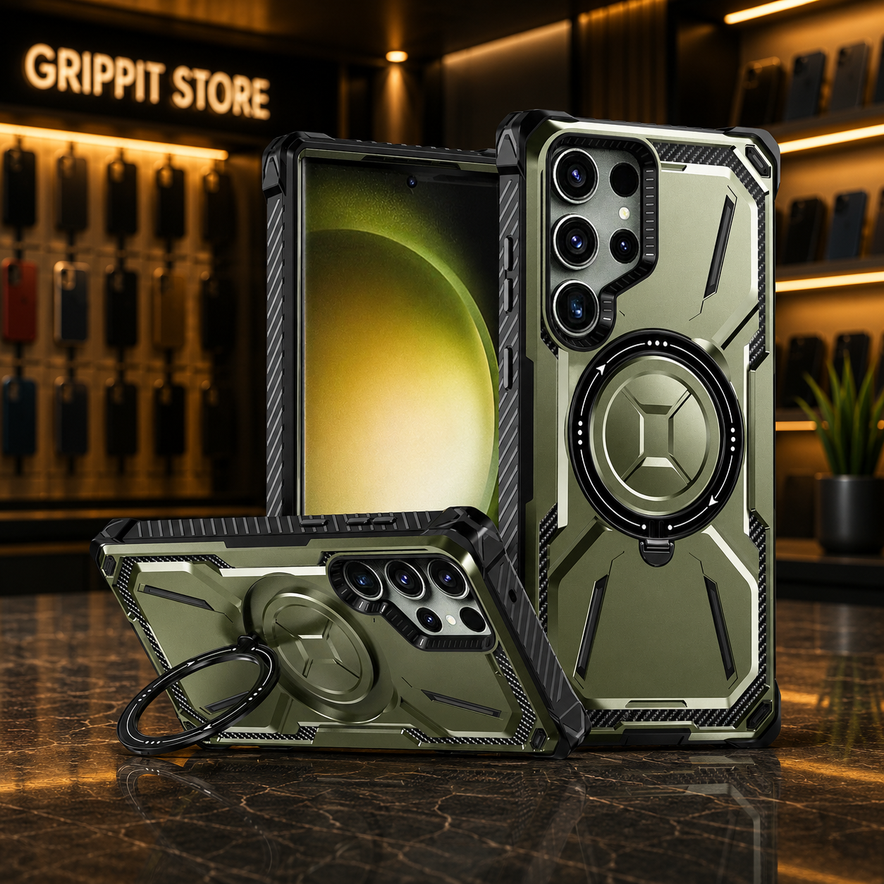 Heavy Duty Magnetic Kickstand Case for Samsung Galaxy S25 / S24 / S23 / S22 / S21 Series