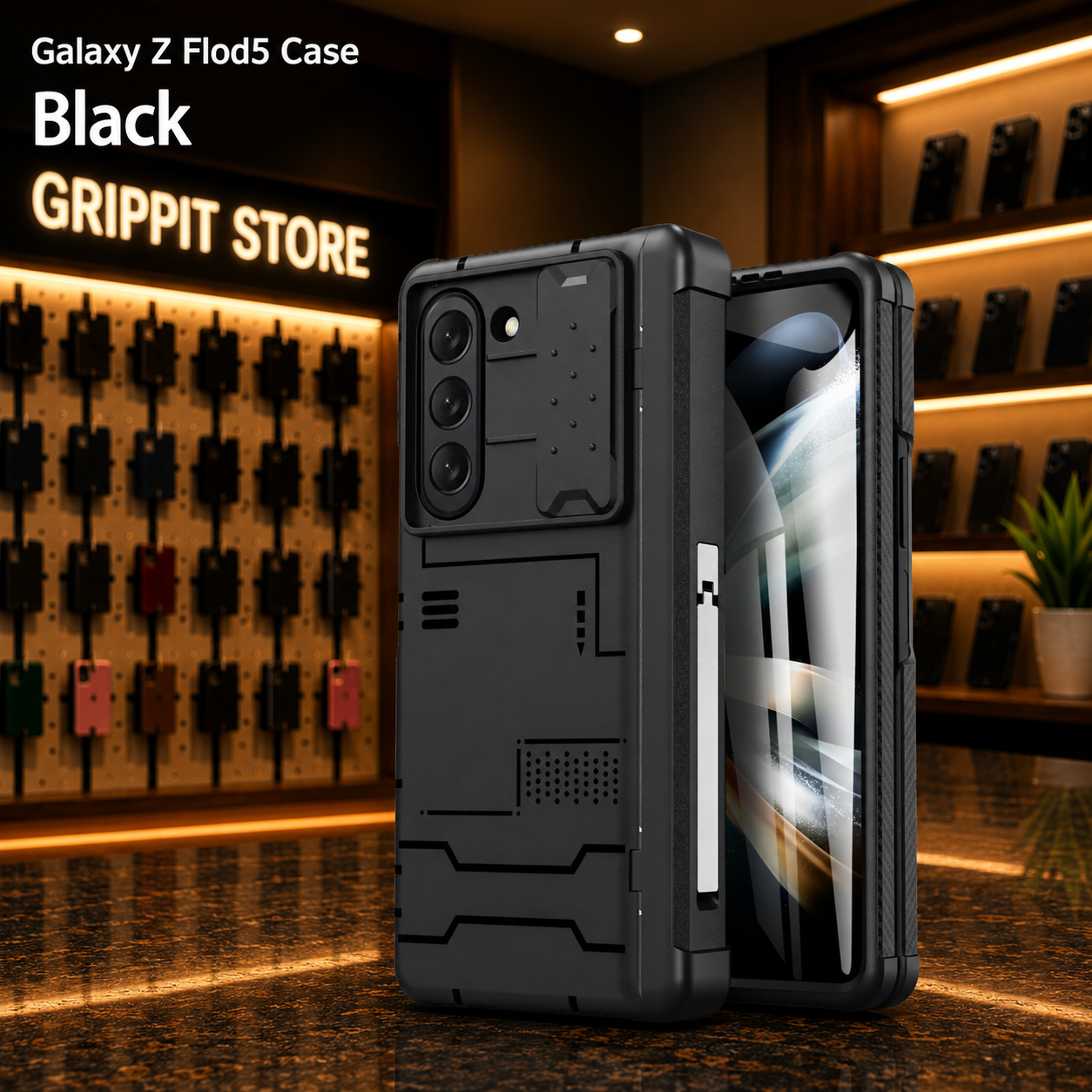 Heavy Duty Rugged Case for Samsung Galaxy Z Fold 5 with S-Pen Holder