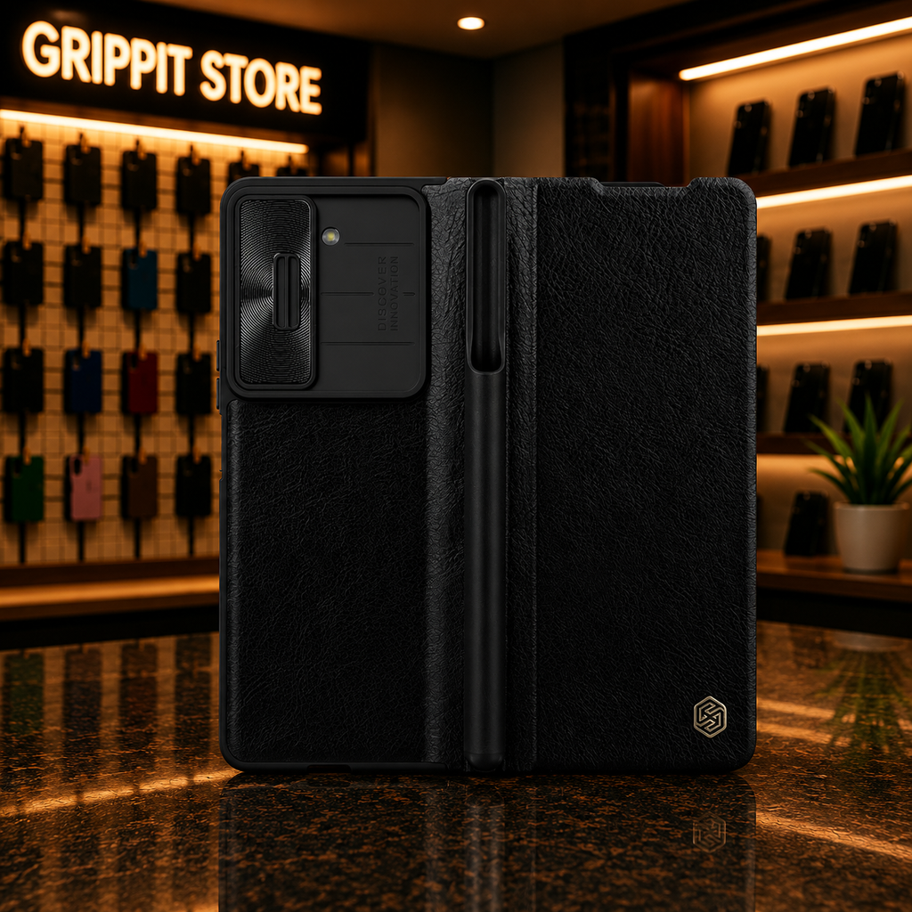 NILLKIN Qin Leather Case for Samsung Galaxy Z Fold 5 with S-Pen Holder