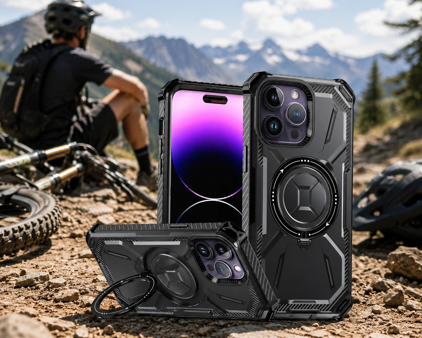 Heavy Duty Magnetic Kickstand Case for iPhone 15 / 14 / 13 / 12 / 11 Series