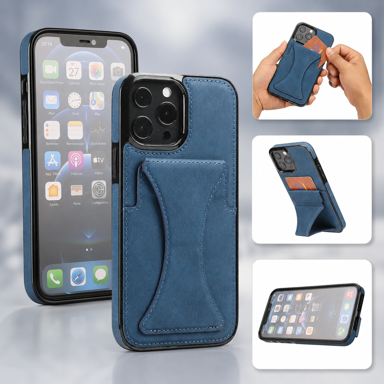 Premium Leather Card Holder Case for iPhone 13 / 12 / 11 Series