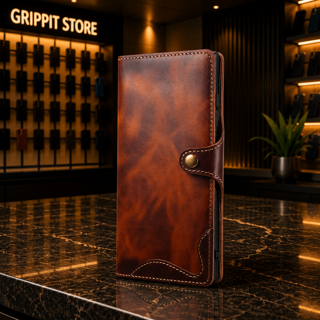 Genuine Leather Wallet Case for Samsung Galaxy S & Note Series