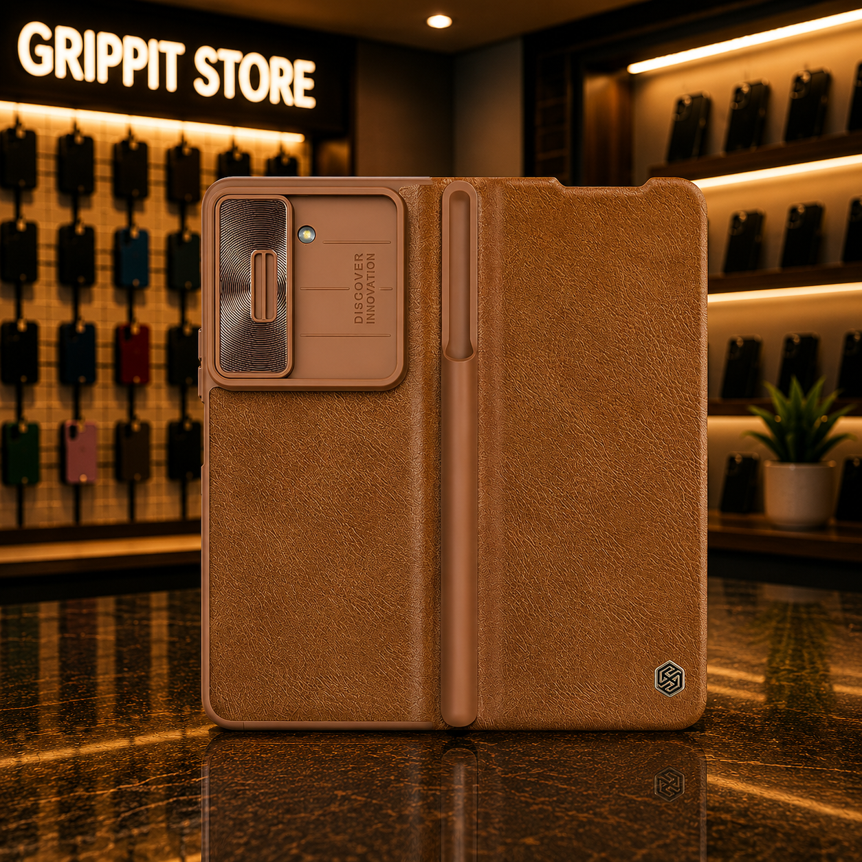 NILLKIN Qin Leather Case for Samsung Galaxy Z Fold 5 with S-Pen Holder