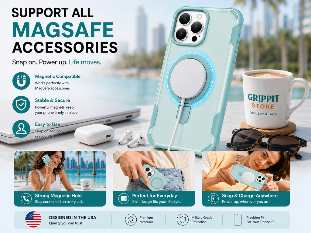 Magnetic Ring Stand Case for iPhone 16e / 16 / 15 / 14 / 13 / 12 / 11 Series