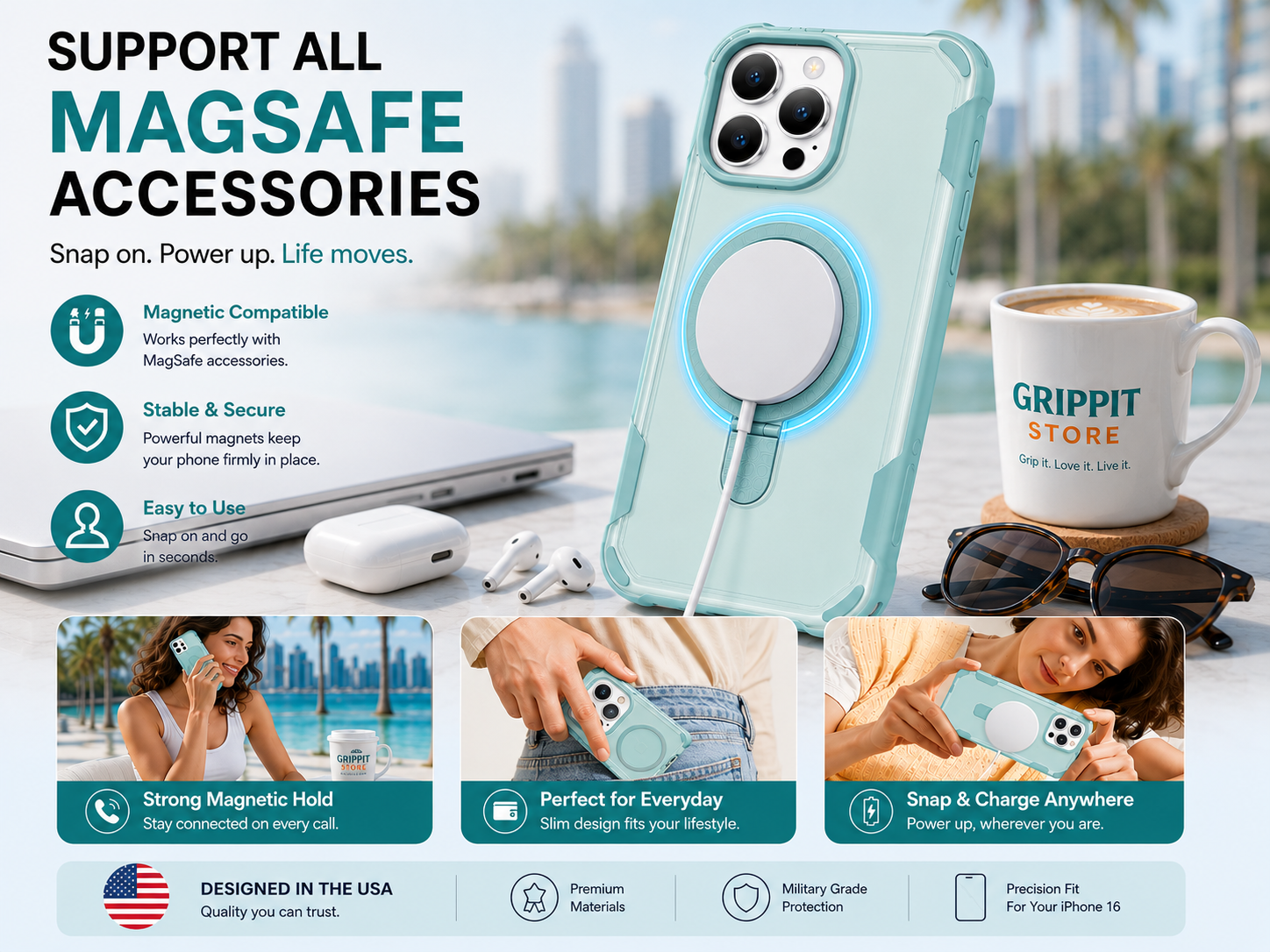 Magnetic Ring Stand Case for iPhone 16e / 16 / 15 / 14 / 13 / 12 / 11 Series