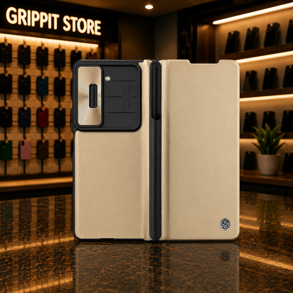NILLKIN Qin Leather Case for Samsung Galaxy Z Fold 5 with S-Pen Holder