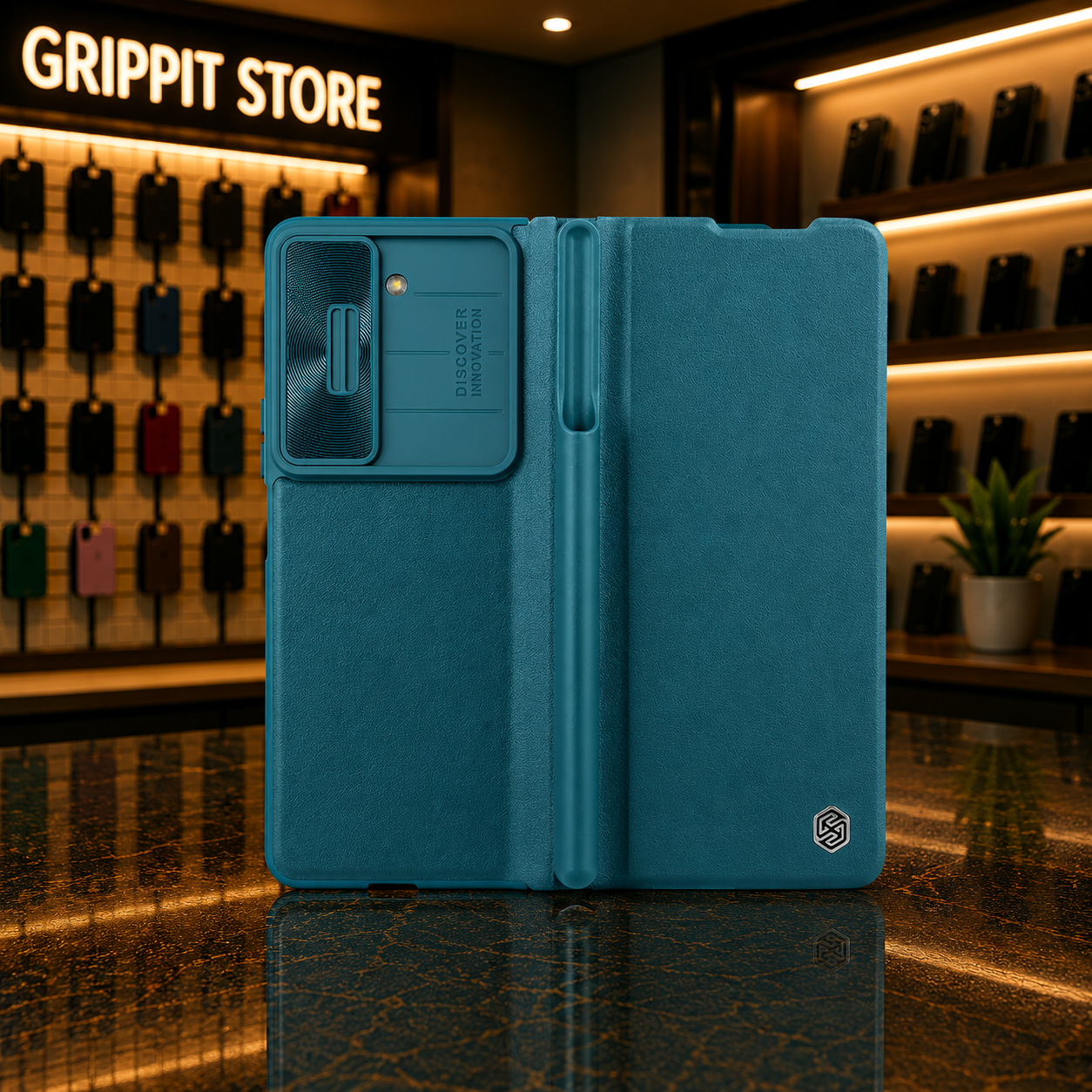 NILLKIN Qin Leather Case for Samsung Galaxy Z Fold 5 with S-Pen Holder