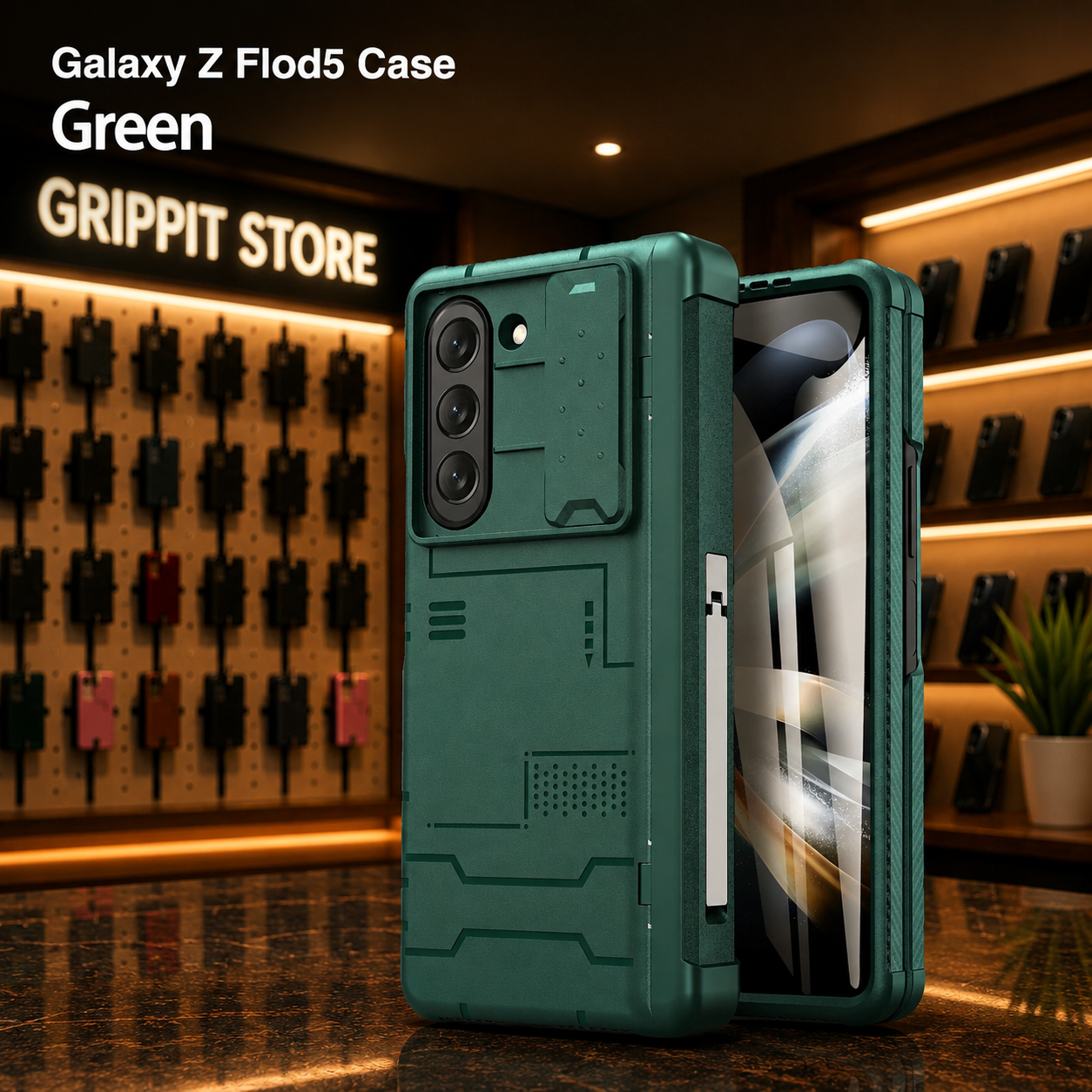 Heavy Duty Rugged Case for Samsung Galaxy Z Fold 5 with S-Pen Holder