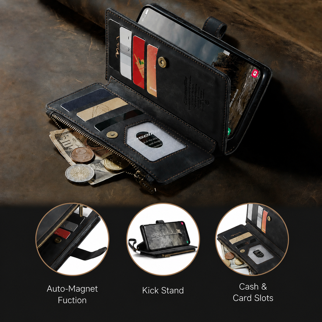 Leather Wallet Case for Samsung Galaxy A55 / A35 / A25 5G