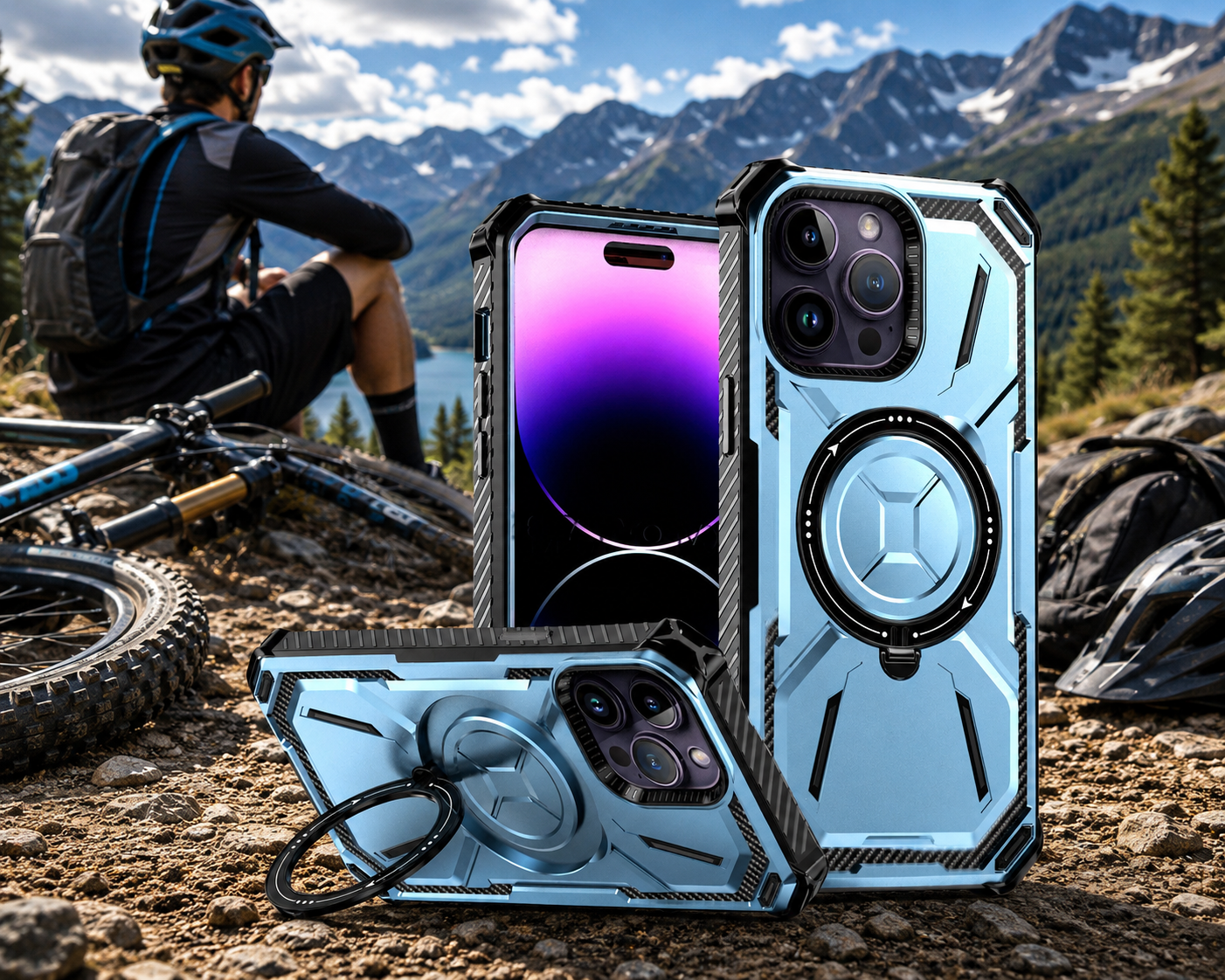 Heavy Duty Magnetic Kickstand Case for iPhone 15 / 14 / 13 / 12 / 11 Series