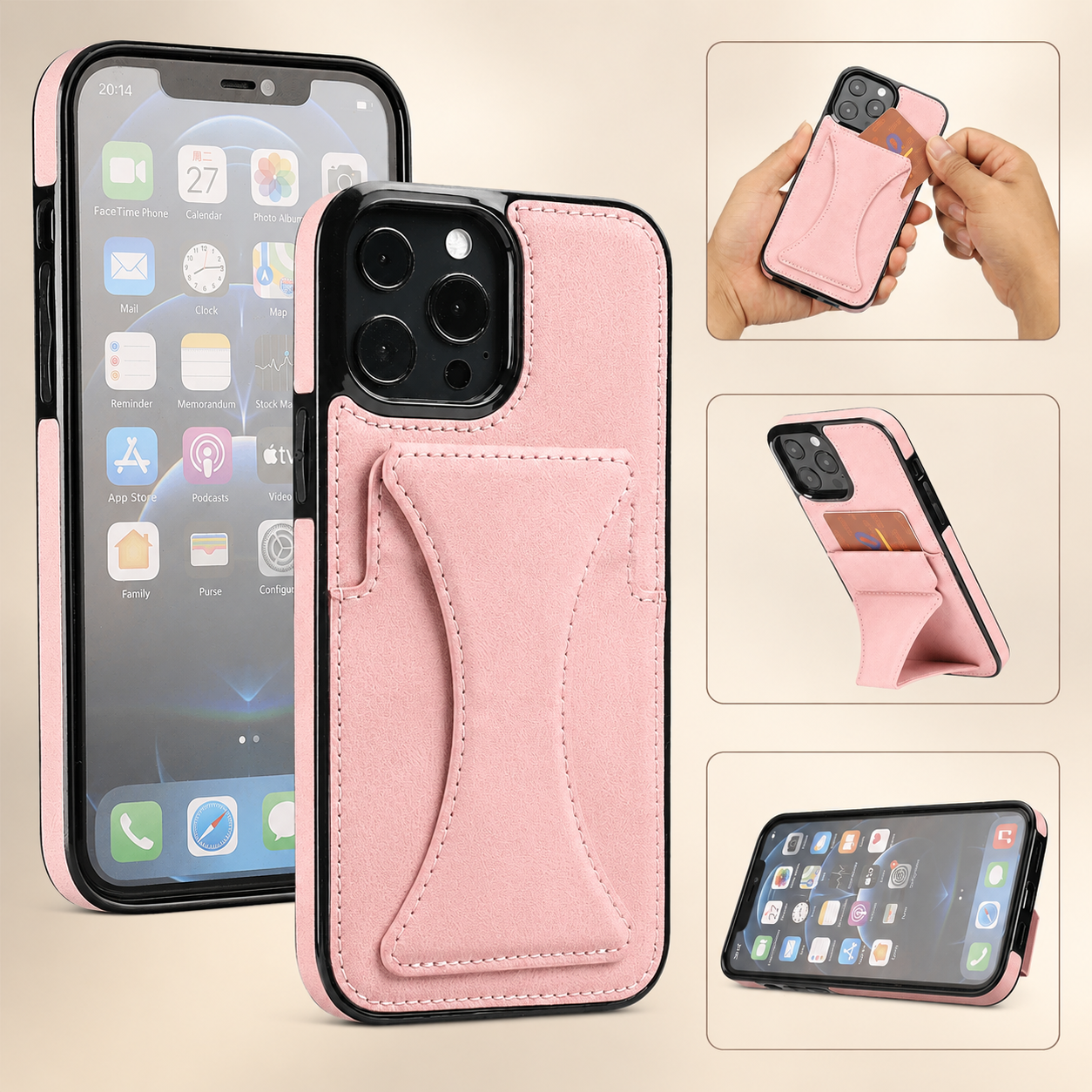 Premium Leather Card Holder Case for iPhone 13 / 12 / 11 Series