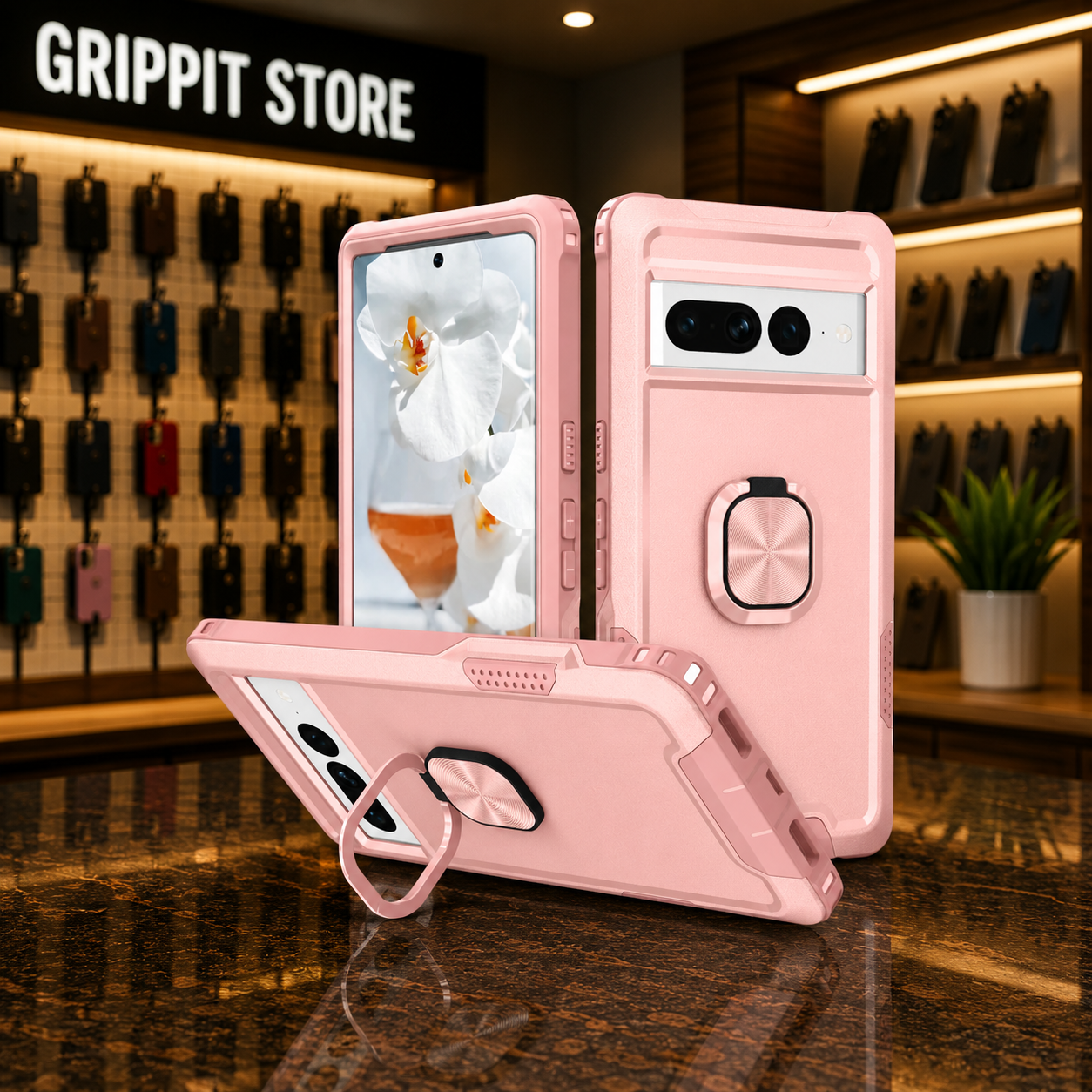 Heavy Duty Ring Kickstand Case for Google Pixel 7/6 Series