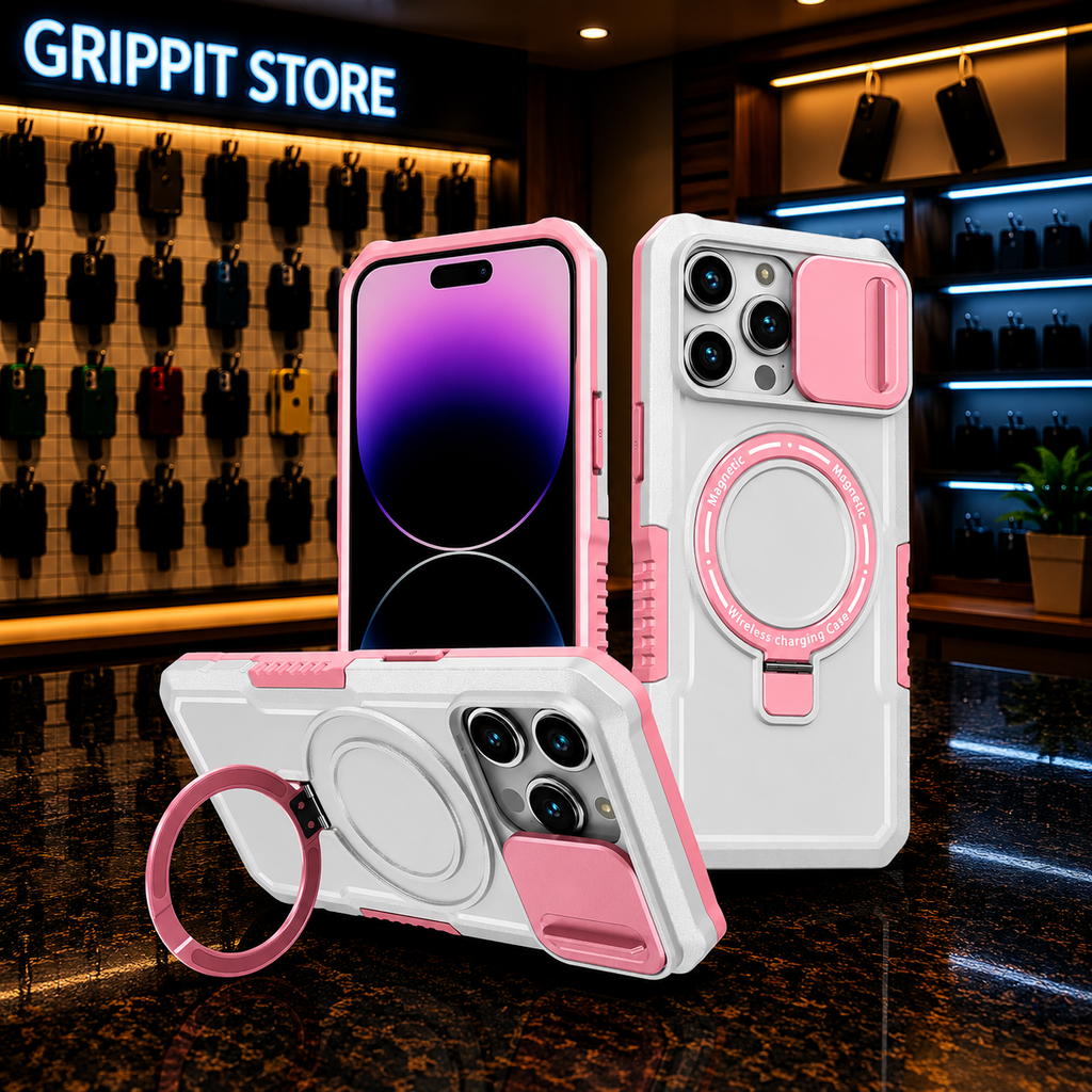 Heavy Duty Magnetic Kickstand Case for iPhone 15/14 Series